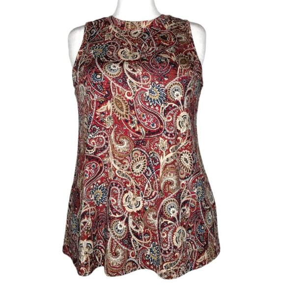 Alyx Tops - Alyx Size L Red Multi Color Paisley Print Sleeveless Top